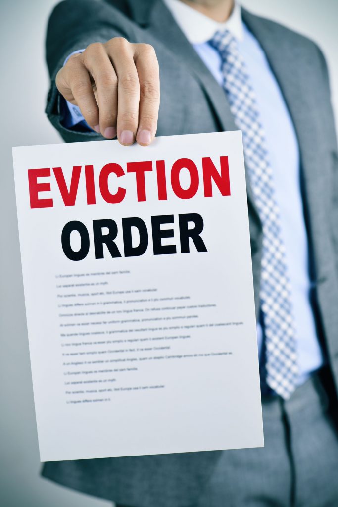 man with an eviction order